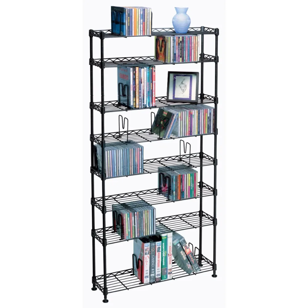 8-layer Steel Multimedia Storage Rack Heavy Duty Steel Structure Black 
8-layer Steel Multimedia Storage Rack Heavy Duty Steel Structure Black