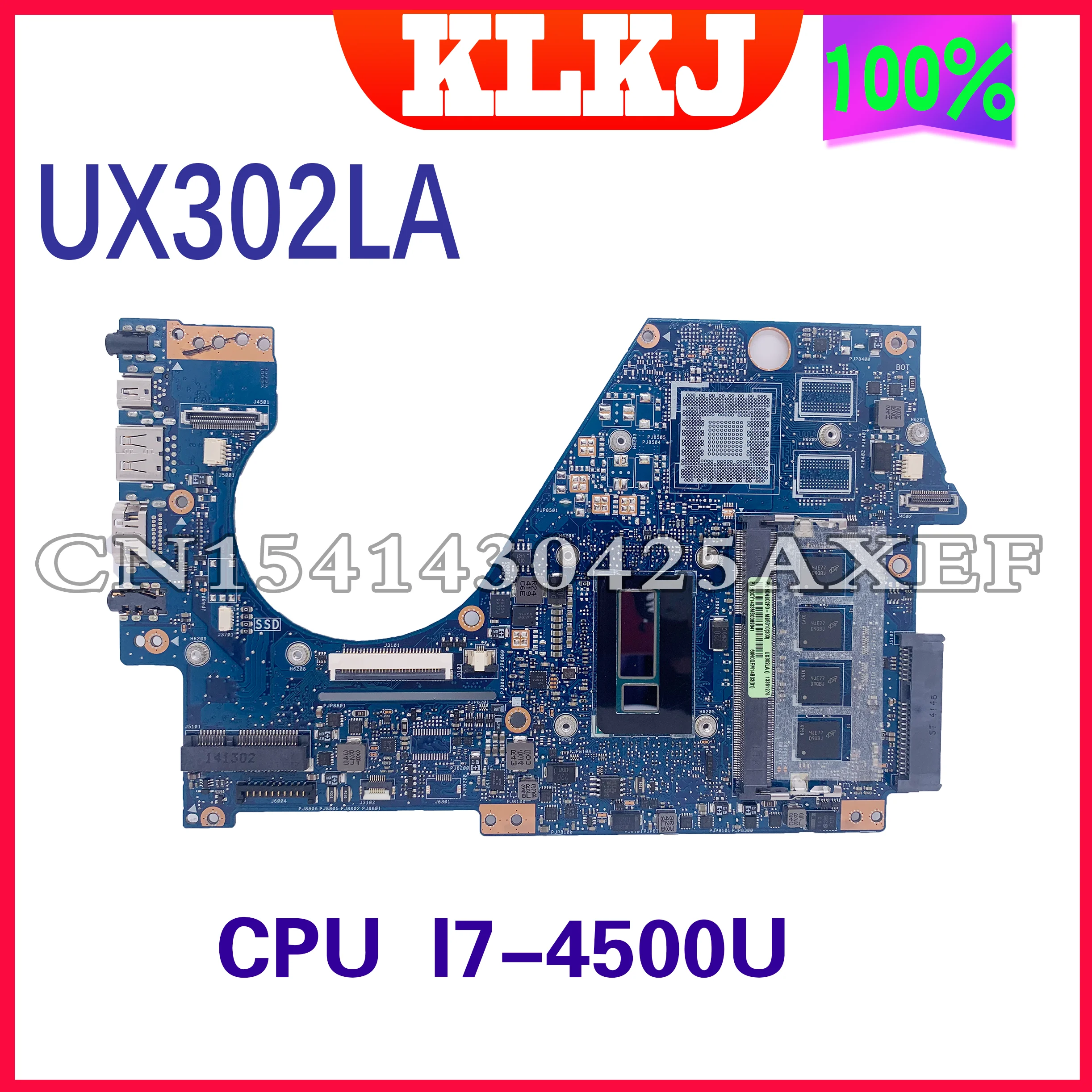 Dinzi new UX302 Notebook Motherboard is Suitable For ASUS UX302L UX302LG Original Motherboard 4GB-RAM I7-4500U 100% Test OK
Dinzi new UX302 Notebook Motherboard is Suitable For ASUS UX302L UX302LG Original Motherboard 4GB-RAM I7-4500U 100% Test OK