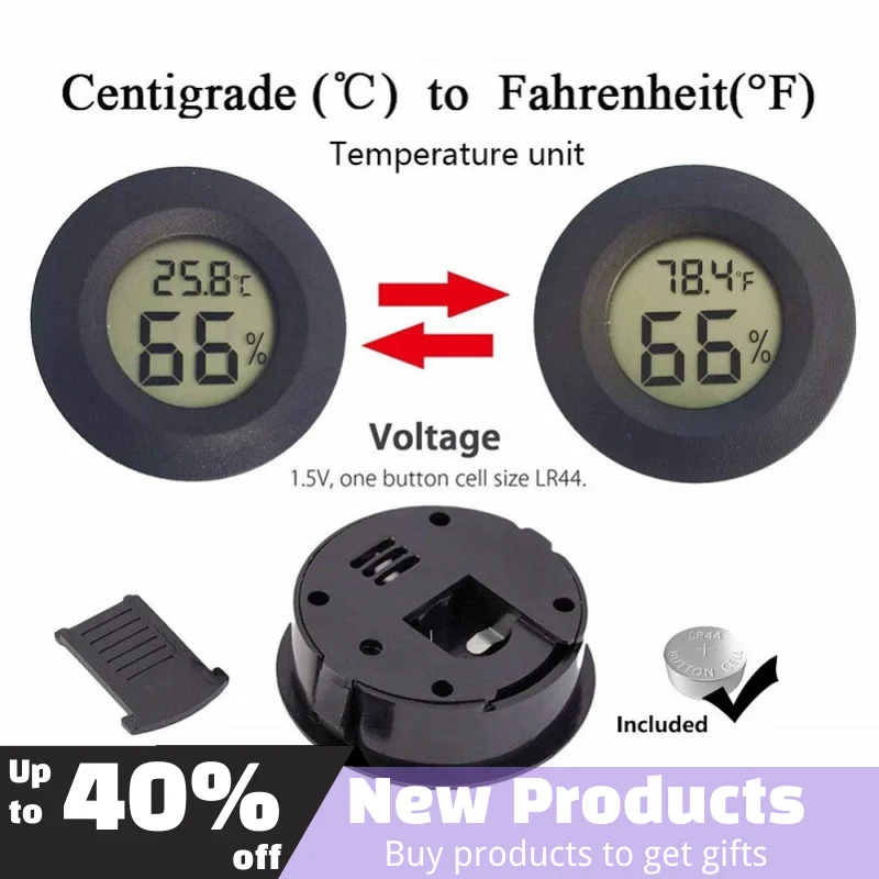 2 в 1, термометр-гигрометр с ЖК-дисплеем 
2 в 1, термометр-гигрометр с ЖК-дисплеем