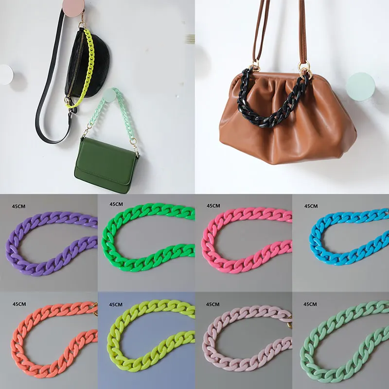 Fashion Woman Bag Accessories Parts Candy Color Acrylic Resin Chain Lovely Strap Women Shoulder Cute Cycle Chain Detachable
Fashion Woman Bag Accessories Parts Candy Color Acrylic Resin Chain Lovely Strap Women Shoulder Cute Cycle Chain Detachable