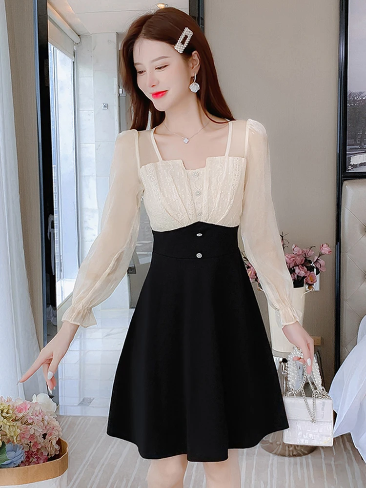 2022 New Autumn Korean Women's Short Dress Chiffon Comfortable Slim Waist Fashion Long Sleeve V-Neck Women's Dress A-line Dress
2022 New Autumn Korean Women's Short Dress Chiffon Comfortable Slim Waist Fashion Long Sleeve V-Neck Women's Dress A-line Dress