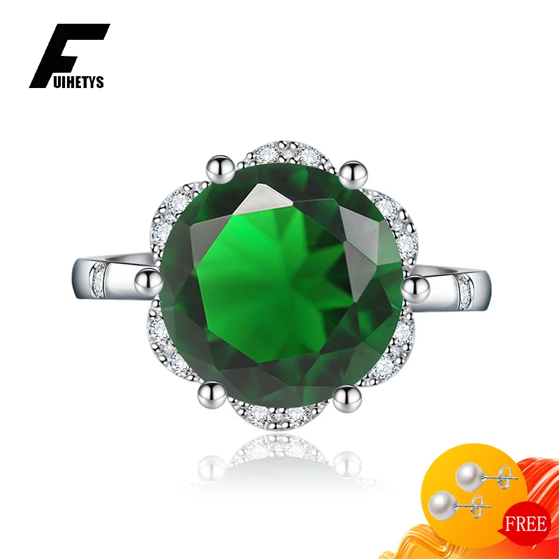 FUIHETYS Women Ring 925 Silver Jewelry with Emerald Zircon Gemstone Open Finger Rings Accessories for Wedding Promise Party Gift
FUIHETYS Women Ring 925 Silver Jewelry with Emerald Zircon Gemstone Open Finger Rings Accessories for Wedding Promise Party Gift