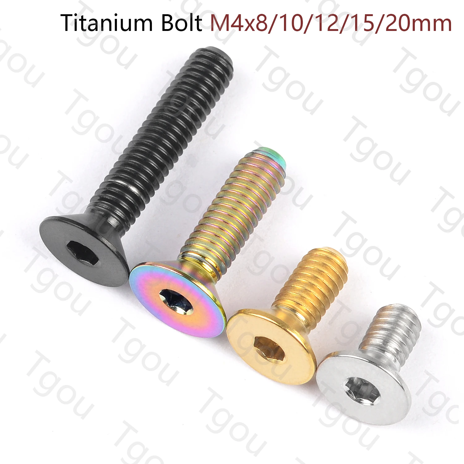 Tgou Titanium M4x8/10/12/15/20mm Countersunk Hexagon Socket Head Screw for Bicycle
Tgou Titanium M4x8/10/12/15/20mm Countersunk Hexagon Socket Head Screw for Bicycle