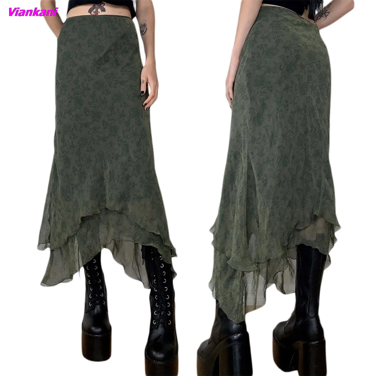Gothic Women Skirt 2022 Fashion Gothic High Waist Skull Floral Print Ankle-length Skirts Steampunk Slim fashion Black Skirts
Gothic Women Skirt 2022 Fashion Gothic High Waist Skull Floral Print Ankle-length Skirts Steampunk Slim fashion Black Skirts