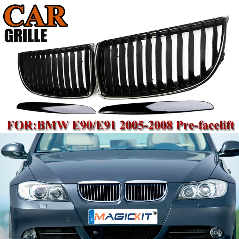 MagicKit Gloss Black Front Kidney Grille For BMW 3 Series E90 E91 Saloon Pre-LCI 2005-08
MagicKit Gloss Black Front Kidney Grille For BMW 3 Series E90 E91 Saloon Pre-LCI 2005-08