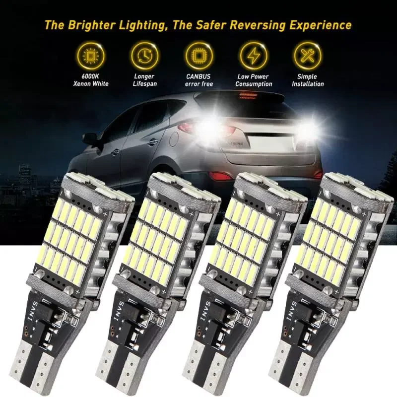 4pcs T15 W16W LED 921 912 Super Bright 30 SMD 4014 LED Canbus No ERROR Car Backup Stop Reserve Lights Bulb Brake Lamp White 12V
4pcs T15 W16W LED 921 912 Super Bright 30 SMD 4014 LED Canbus No ERROR Car Backup Stop Reserve Lights Bulb Brake Lamp White 12V