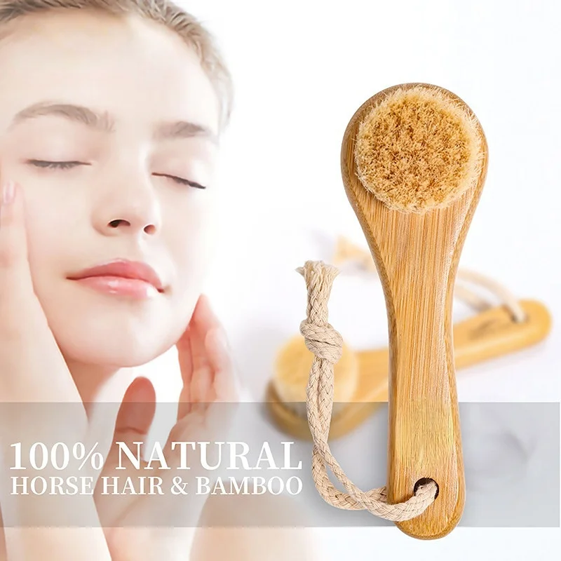 

1pc Wooden Face Wash Brush Facial Blackhead Remover Pore Cleaner Face Massage Deep Cleansing Exfoliator Face Scrub Washing Brush