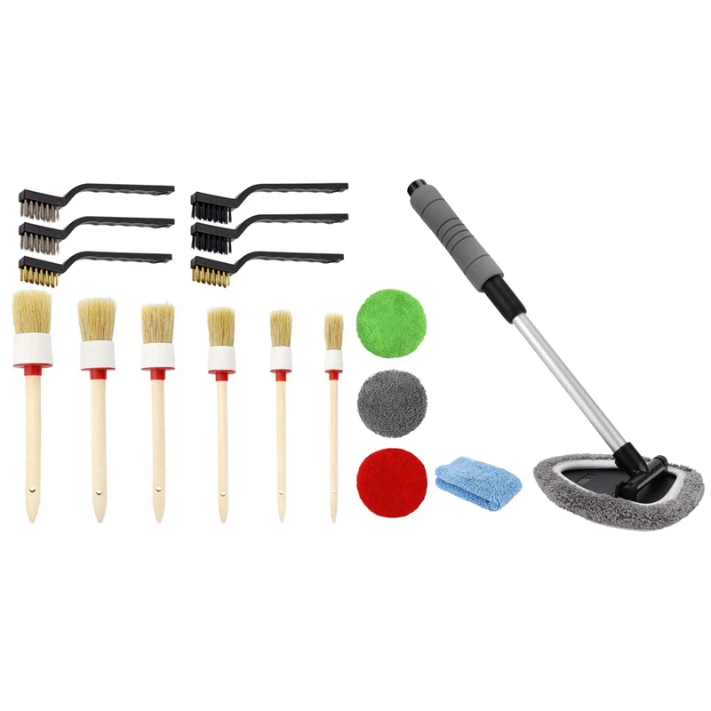 Detailing Brush Set, 12 Packs Master Detailing Brush & 6X 5 In 1 Windshield Cleaning Tool Microfiber
Detailing Brush Set, 12 Packs Master Detailing Brush & 6X 5 In 1 Windshield Cleaning Tool Microfiber