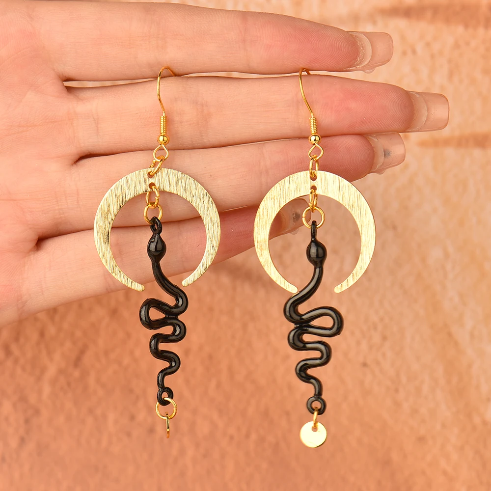 Gothic Snake Drop Earrings For Women Small Delicate Metal Moon Earrings Girls Party Gift Jewelry Wholesale Direct Selling
Gothic Snake Drop Earrings For Women Small Delicate Metal Moon Earrings Girls Party Gift Jewelry Wholesale Direct Selling