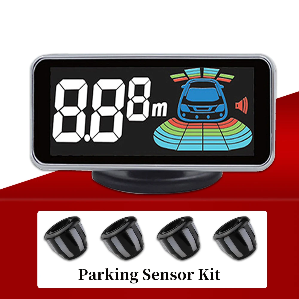 

4 Sensor Auto Parktronic LED Digital Reverse Backup Car Parking Reversing Radar Monitor Detector Alarm System Backlight Display