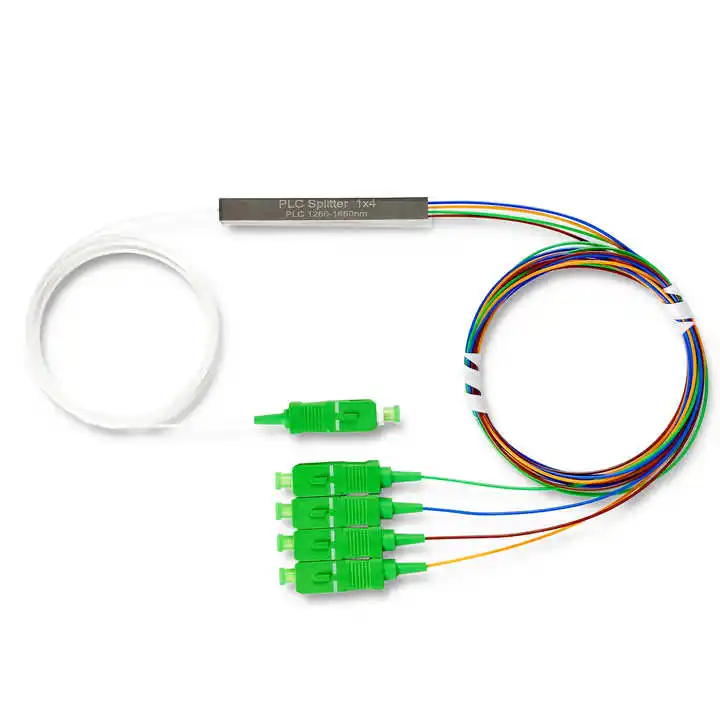 Best Selling 100 pcs/lot 1x4 low insertion loss SC/APC miniature PLC splitter Fiber optic steel type fiber optic PLC
Best Selling 100 pcs/lot 1x4 low insertion loss SC/APC miniature PLC splitter Fiber optic steel type fiber optic PLC