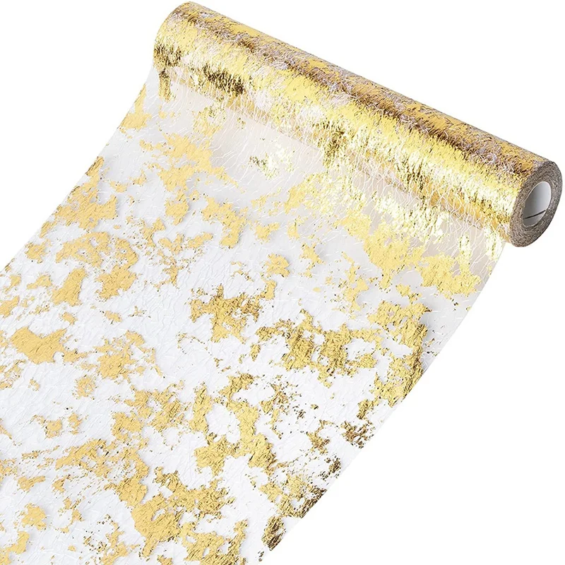 Table Runner, Sparkling Polyester Tulle Ribbon Roll With Gold Foil,Birthday Party Wedding Christmas Decor
Table Runner, Sparkling Polyester Tulle Ribbon Roll With Gold Foil,Birthday Party Wedding Christmas Decor