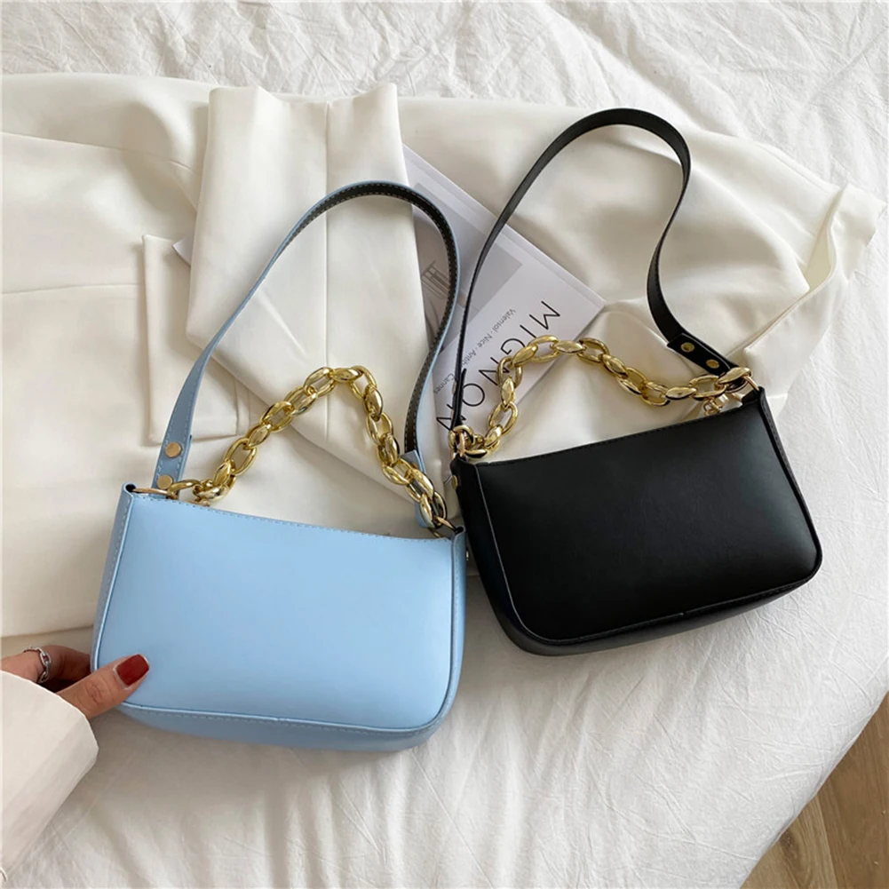 Luxury Thick Chain Shoulder Armpit Bag Small Solid Color Zipper Messenger Bag for Women Ladies PU Leather Handbags
Luxury Thick Chain Shoulder Armpit Bag Small Solid Color Zipper Messenger Bag for Women Ladies PU Leather Handbags