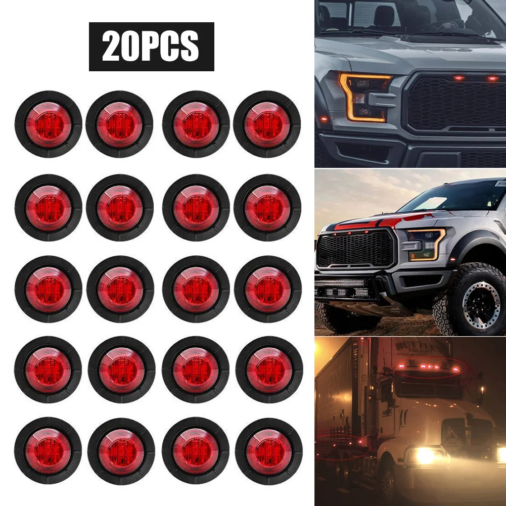 20Pcs Car Truck Light 3LED Round Side Marker Grille Light Warning Lamp External Lights Signal Indicator Lamps Trailer Truck
20Pcs Car Truck Light 3LED Round Side Marker Grille Light Warning Lamp External Lights Signal Indicator Lamps Trailer Truck