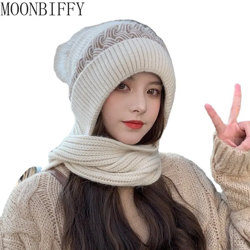 Winter Rabbit Fur Caps for Women Together with Scarf Female Ear Protector Knit Skullies Beanies Double Layers Protection Caps
Winter Rabbit Fur Caps for Women Together with Scarf Female Ear Protector Knit Skullies Beanies Double Layers Protection Caps