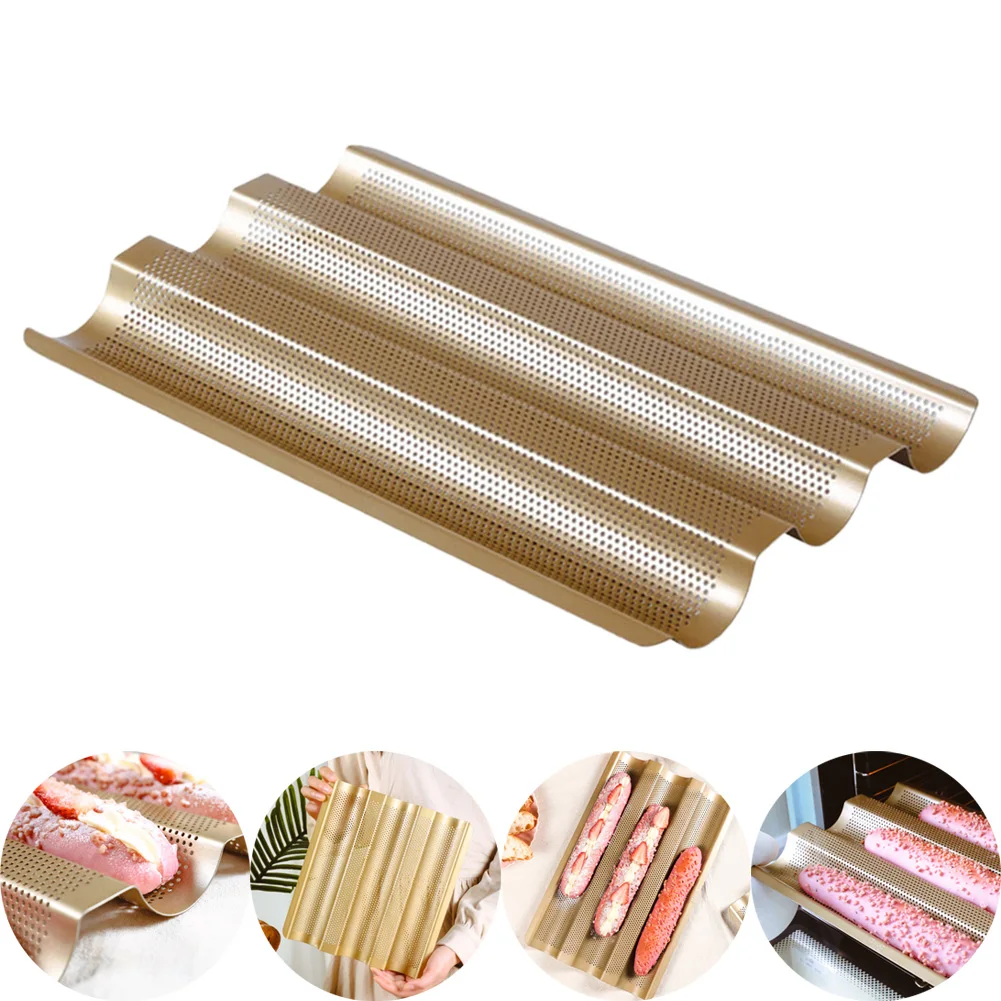 Baking Pan Bakeware 2cm Depth 38cm Length Accessories Baguette Tray Baking Tools Gold Non-stick Coating Surface
Baking Pan Bakeware 2cm Depth 38cm Length Accessories Baguette Tray Baking Tools Gold Non-stick Coating Surface