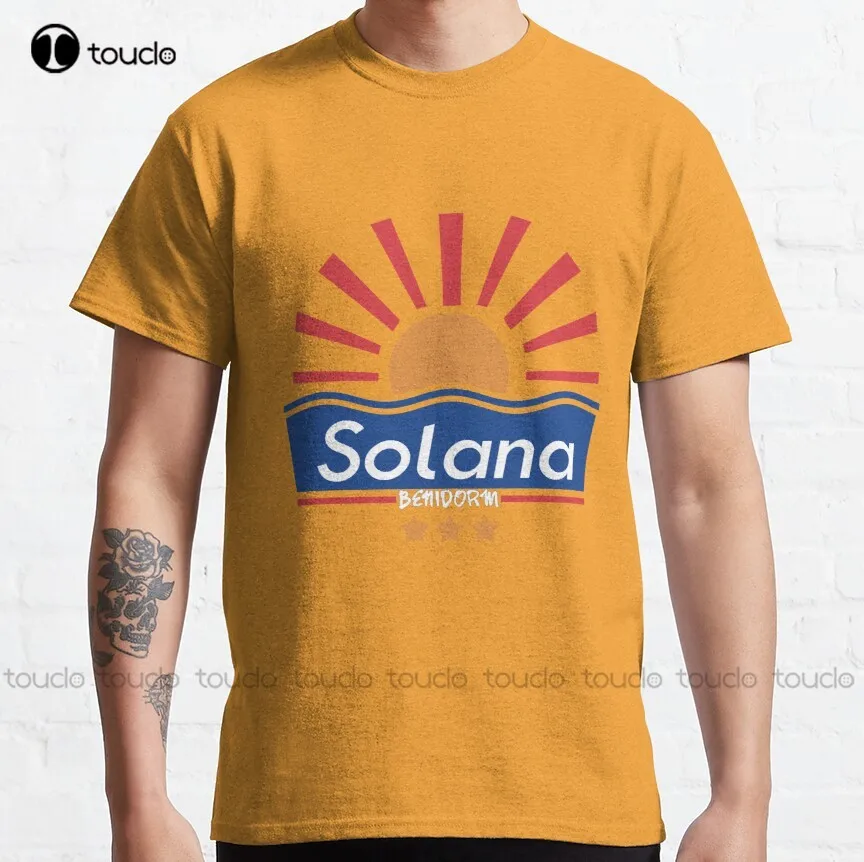 Solana Benidorm Классическая футболка для отеля, Женская Классическая футболка унисекс с цифровой печатью для подростков, модная забавная Новинка
Solana Benidorm Классическая футболка для отеля, Женская Классическая футболка унисекс с цифровой печатью для подростков, модная забавная Новинка
