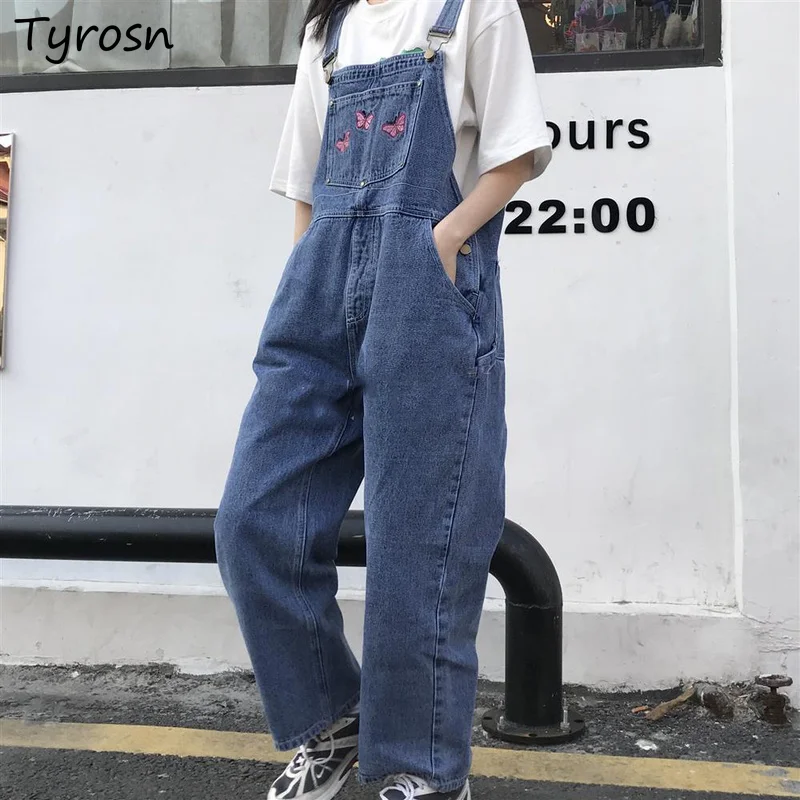Denim Jumpsuits Women Korean Style Chic Straight High Street Females Vintage Cartoon Butterfly Embroidery Retro S-4XL Overalls
Denim Jumpsuits Women Korean Style Chic Straight High Street Females Vintage Cartoon Butterfly Embroidery Retro S-4XL Overalls