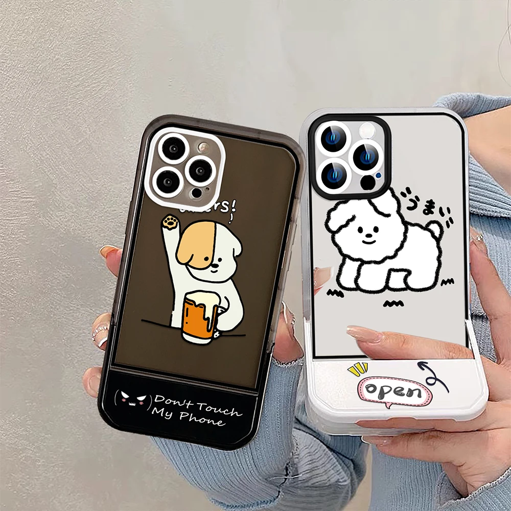 Cartoon Funny Dog Stand Holder Case for iPhone 14ProMax 14Plus 13 12 11 Pro Max Luxury Transparent Soft Silicone Cover Coque
Cartoon Funny Dog Stand Holder Case for iPhone 14ProMax 14Plus 13 12 11 Pro Max Luxury Transparent Soft Silicone Cover Coque
