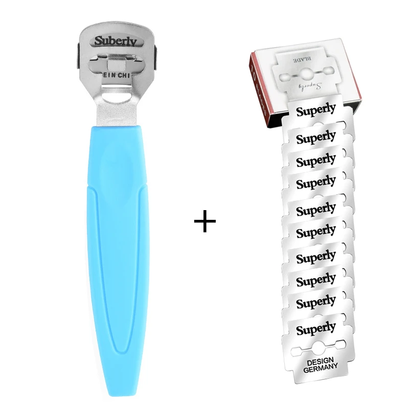 Stainless Steel Foot Skin Shaver Corn Cuticle Cutter Remover Rasp Pedicure File with 10pcs Blades Feet Pedicure Razor Foot Care
Stainless Steel Foot Skin Shaver Corn Cuticle Cutter Remover Rasp Pedicure File with 10pcs Blades Feet Pedicure Razor Foot Care