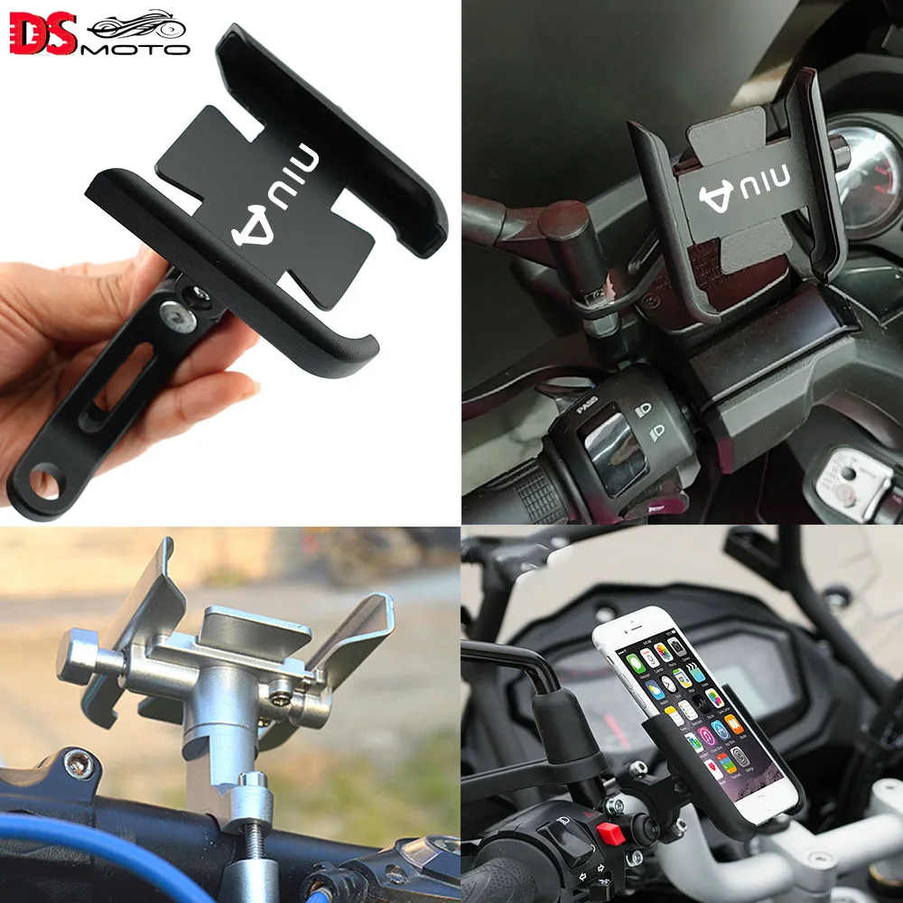 

New For NIU N1 N1S M1 U1 M+ NG US U+ UQI U+B NGT Motorcycle CNC Handlebar Rearview Mirror Mobile Phone Holder GPS Stand Bracket