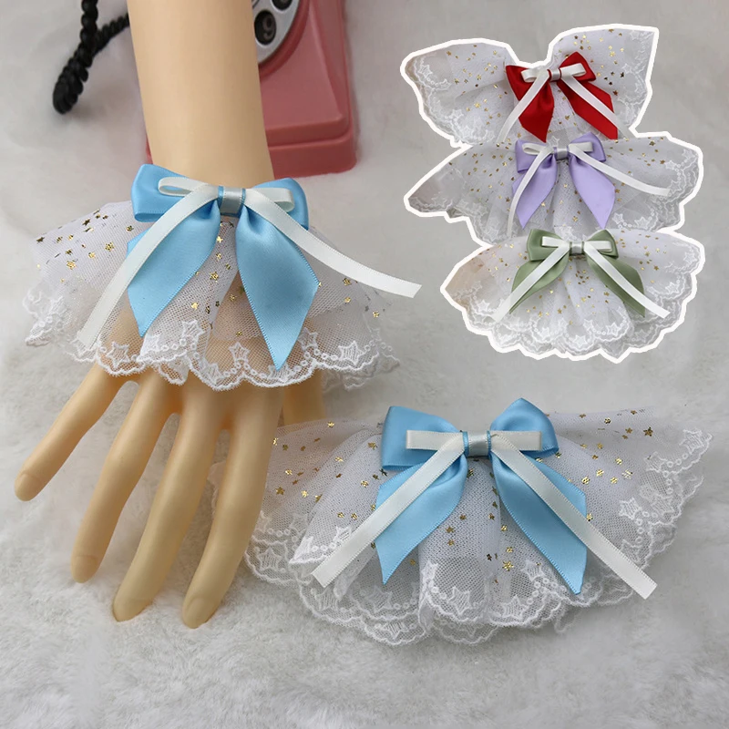 Lolita Hand Sleeve Wrist Cuffs Sweet Bowknot Lace Ruffled Maid Cosplay Bracelet For Wedding Party Anime Cloth Accessories
Lolita Hand Sleeve Wrist Cuffs Sweet Bowknot Lace Ruffled Maid Cosplay Bracelet For Wedding Party Anime Cloth Accessories
