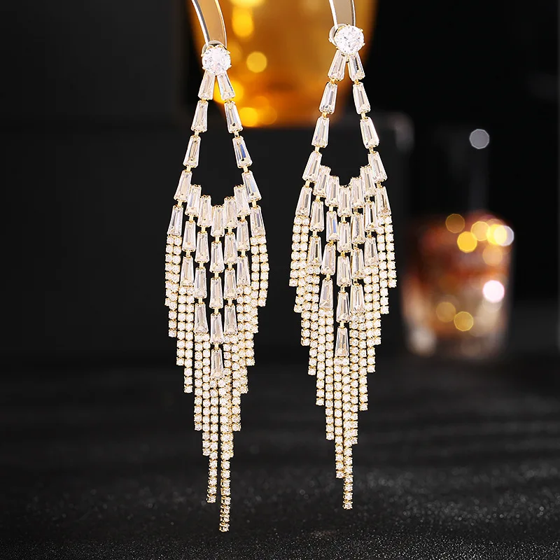 2022 Fashion New Zircon Inlaid Long Diamond Tassel Earrigs Wedding Bridal Women Fashion Party Jewelry LYX034
2022 Fashion New Zircon Inlaid Long Diamond Tassel Earrigs Wedding Bridal Women Fashion Party Jewelry LYX034