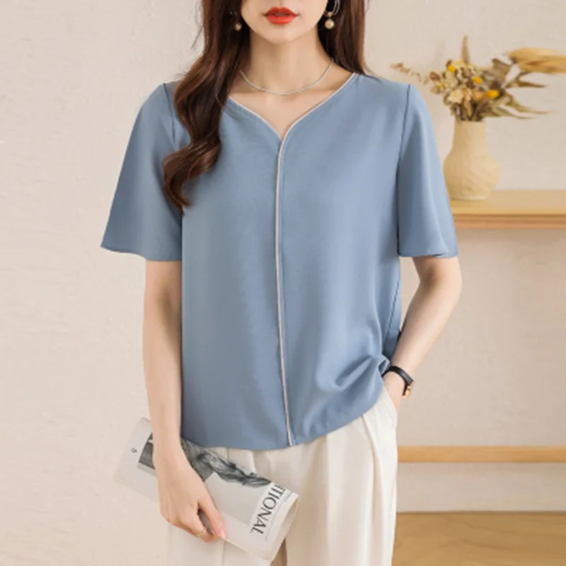 BULOCHOVA Korean Summer Chiffon Shirt Women V Neck Temperament Casual Loose Tops Thin Chic Blouses 2023 New
BULOCHOVA Korean Summer Chiffon Shirt Women V Neck Temperament Casual Loose Tops Thin Chic Blouses 2023 New