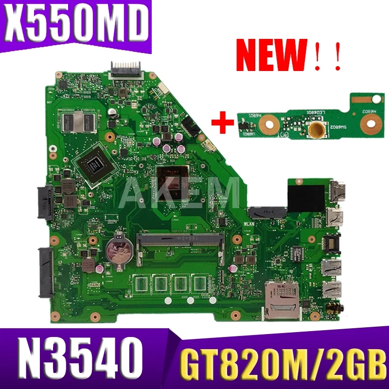 Akmey X550MD motherboard For ASUS X550MJ Laptop motherboard X550M X550MD X552M Notebook mainboard 100% tested N3540 GT820M/2GB
Akmey X550MD motherboard For ASUS X550MJ Laptop motherboard X550M X550MD X552M Notebook mainboard 100% tested N3540 GT820M/2GB