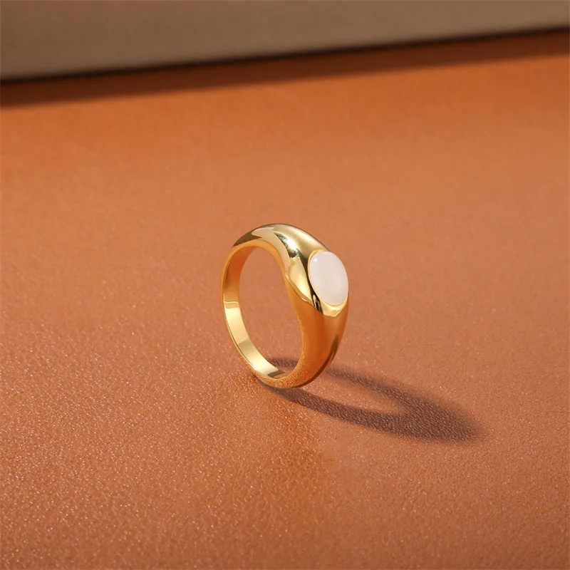 Ins French White Agate Stacking Ring Niche Design Gold-Plated Simple Women's Fashion All-Match Jewelry Accessories
Ins French White Agate Stacking Ring Niche Design Gold-Plated Simple Women's Fashion All-Match Jewelry Accessories