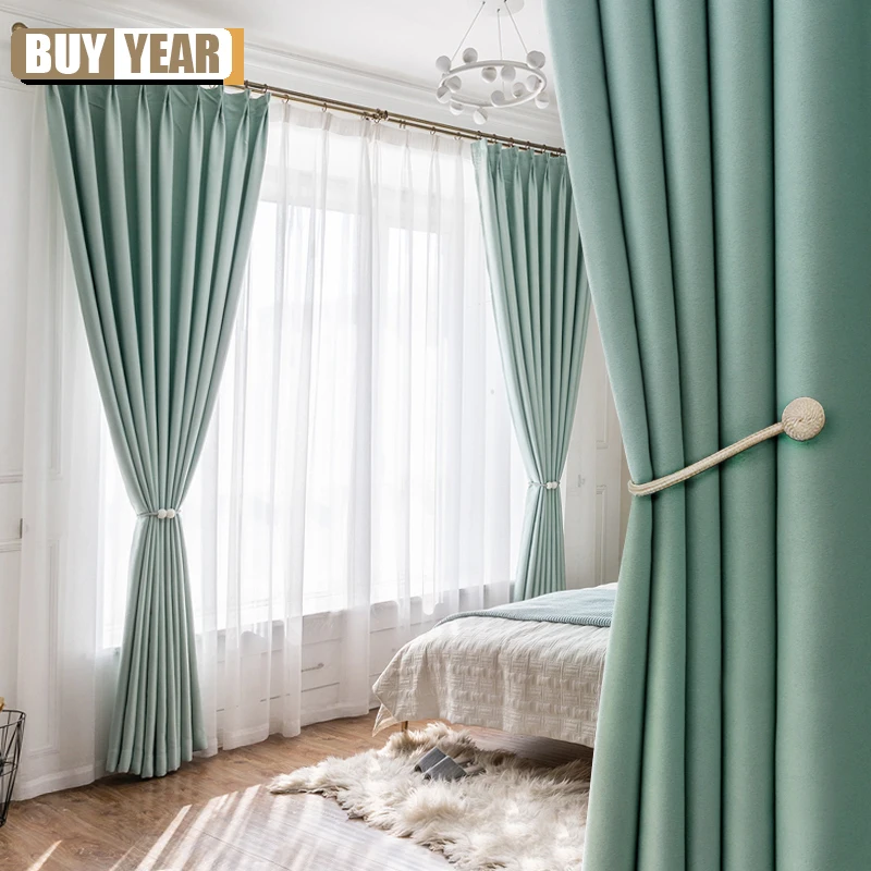 Luxury Soft Blinds Solid Curtains Dark Green/Purple/pink Blackout Window Curtains for Living Room Bedroom Drapery
Luxury Soft Blinds Solid Curtains Dark Green/Purple/pink Blackout Window Curtains for Living Room Bedroom Drapery
