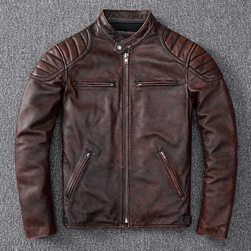 Cowskin Genuine Leather 100% Brown Natural Chaquetas Leather Vintage Men Mens Coat Jacket Autumn Hombre Jackets Spring 21
Cowskin Genuine Leather 100% Brown Natural Chaquetas Leather Vintage Men Mens Coat Jacket Autumn Hombre Jackets Spring 21