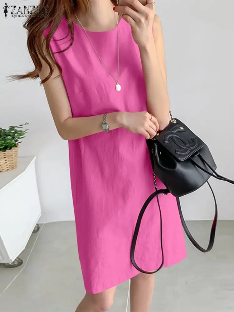 ZANZEA Stylish Women Sleeveless Dress Summer Tanks Dresses Casual O Neck Solid Knee-length Sundress Robe Femme Sarafans Vestido
ZANZEA Stylish Women Sleeveless Dress Summer Tanks Dresses Casual O Neck Solid Knee-length Sundress Robe Femme Sarafans Vestido
