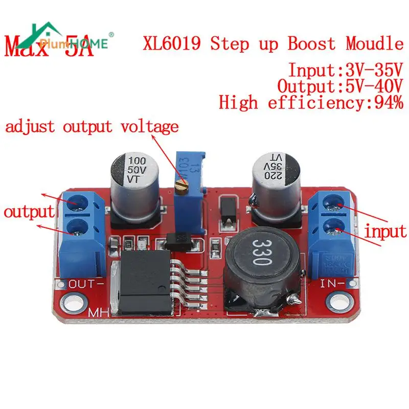 New 5A DC-DC Step Up Power Module Boost Volt Converter 3.3V-35V To 5V 6V 9V 12V 24V 
New 5A DC-DC Step Up Power Module Boost Volt Converter 3.3V-35V To 5V 6V 9V 12V 24V