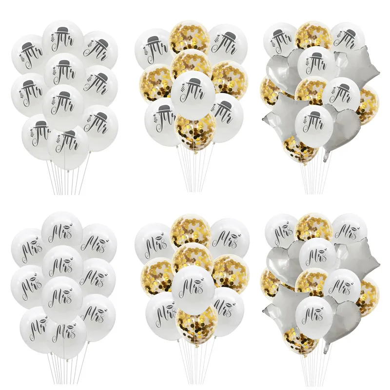 10Pcs Mr Mrs Latex Balloons Bachelorette Party Decoration Engagement Bride To Be Groom For Wedding Party Bridal Shower Supplies 
10Pcs Mr Mrs Latex Balloons Bachelorette Party Decoration Engagement Bride To Be Groom For Wedding Party Bridal Shower Supplies