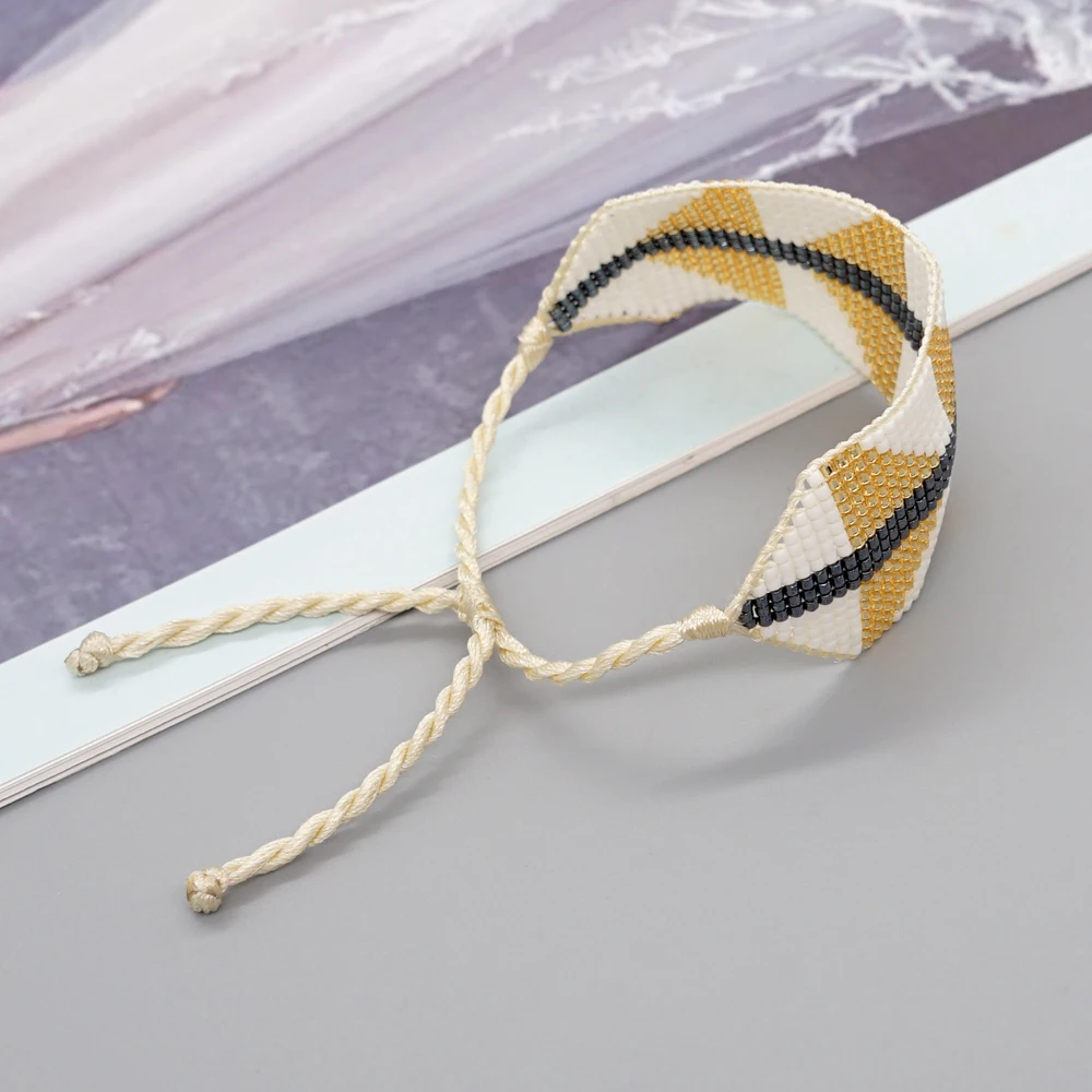

Shinus 2023 Bestseller Hand Knitting Gold Beads Miyuki Bohemia Stars Kiss Heart Bracelet Women Jewelry