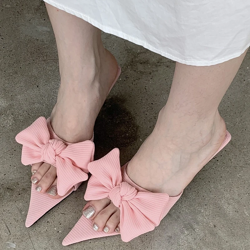 Female Casual Outdoor Slides Slippers Slip On Butterfly-knot Pointed Toe Elegant Ladies High Heels Sandals Women Pumps Shoes
Female Casual Outdoor Slides Slippers Slip On Butterfly-knot Pointed Toe Elegant Ladies High Heels Sandals Women Pumps Shoes