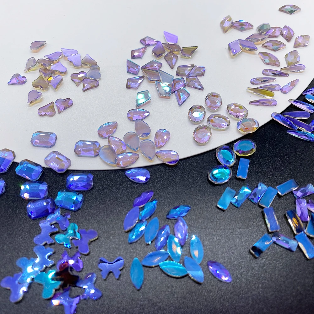 100pcs Transparent Purple Mixed Shape Flatback Rhinestones Irregular Diamonds Nail Art For Decorations 3D DIY Jewelry Beads
100pcs Transparent Purple Mixed Shape Flatback Rhinestones Irregular Diamonds Nail Art For Decorations 3D DIY Jewelry Beads