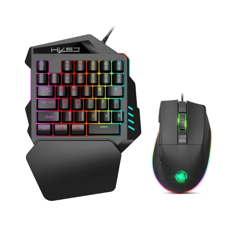 Mini 35 Keys USB Keyboard Rainbow Backlit Single Hand Gaming Keyboard with A905 Mouse for PC for Windows Gami Dropship 
Mini 35 Keys USB Keyboard Rainbow Backlit Single Hand Gaming Keyboard with A905 Mouse for PC for Windows Gami Dropship