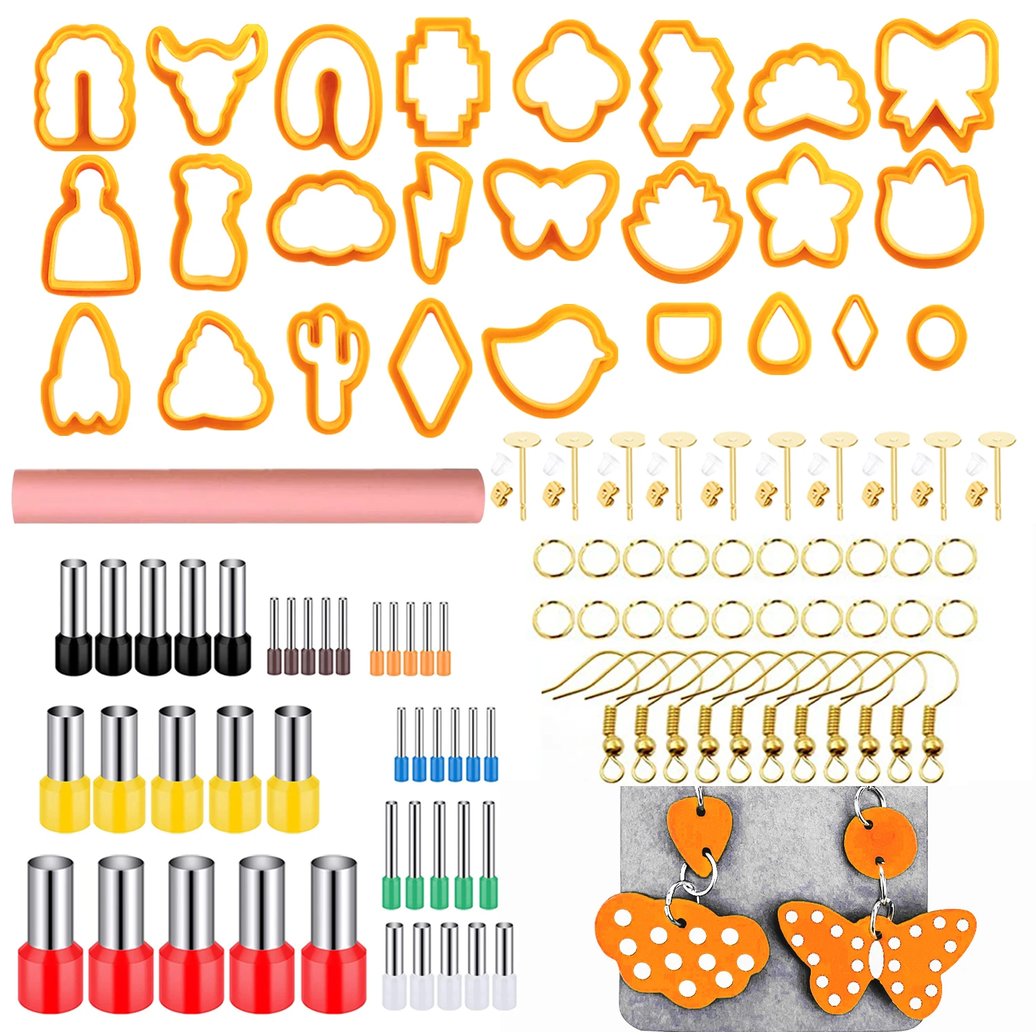 

193/106/25pcs Polymer Clay Earrings Cutters DIY Necklace Molds Set Plastic Cookie Die Clay Cutters for Jewelry Making Tools