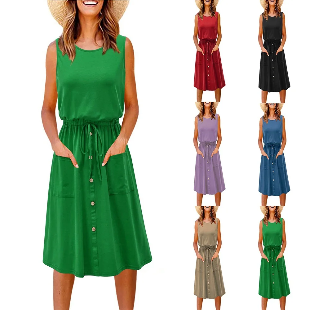 2023 Casumal Vest Skirt Loose Short Dress 
2023 Casumal Vest Skirt Loose Short Dress
