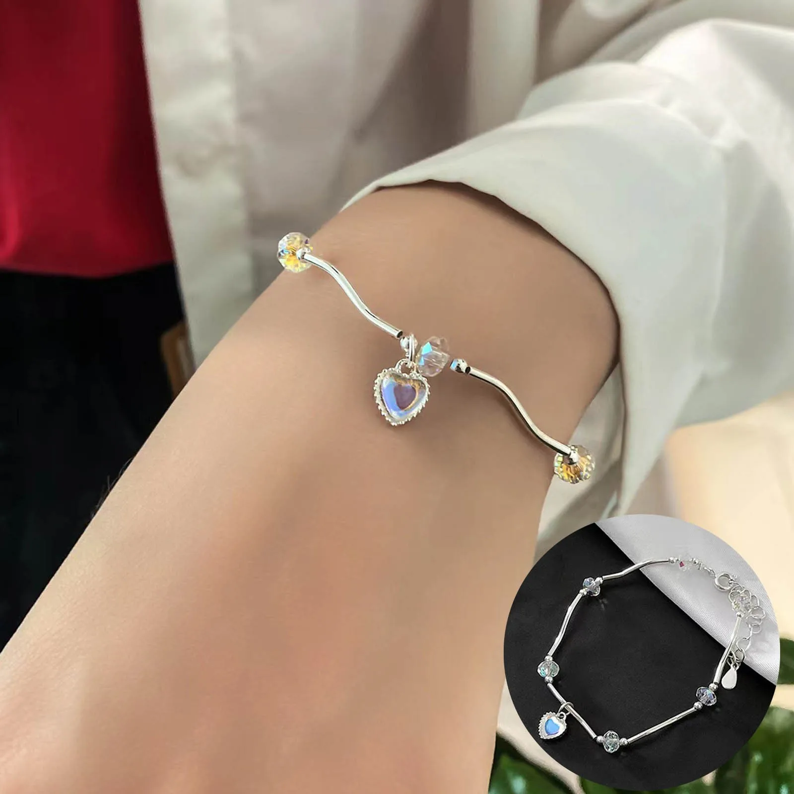 Loving HeartBracelet Pendant Bracelet Female Girl Elegant Loving Heart Tassel Bracelet Girlfriend Girlfriend Jewelry Watch Sport
Loving HeartBracelet Pendant Bracelet Female Girl Elegant Loving Heart Tassel Bracelet Girlfriend Girlfriend Jewelry Watch Sport
