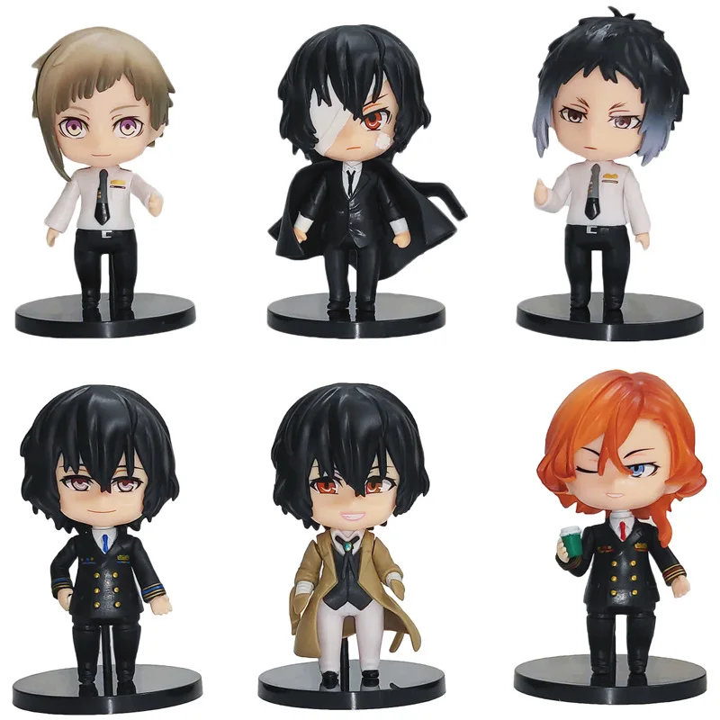 10cm 6pcs Bungo Stray Dogs Anime Figure Nakajima Atsushi Figurine Dazai Osamu Figuras Nakahara Chuuya PVC Model Collection Toys
10cm 6pcs Bungo Stray Dogs Anime Figure Nakajima Atsushi Figurine Dazai Osamu Figuras Nakahara Chuuya PVC Model Collection Toys