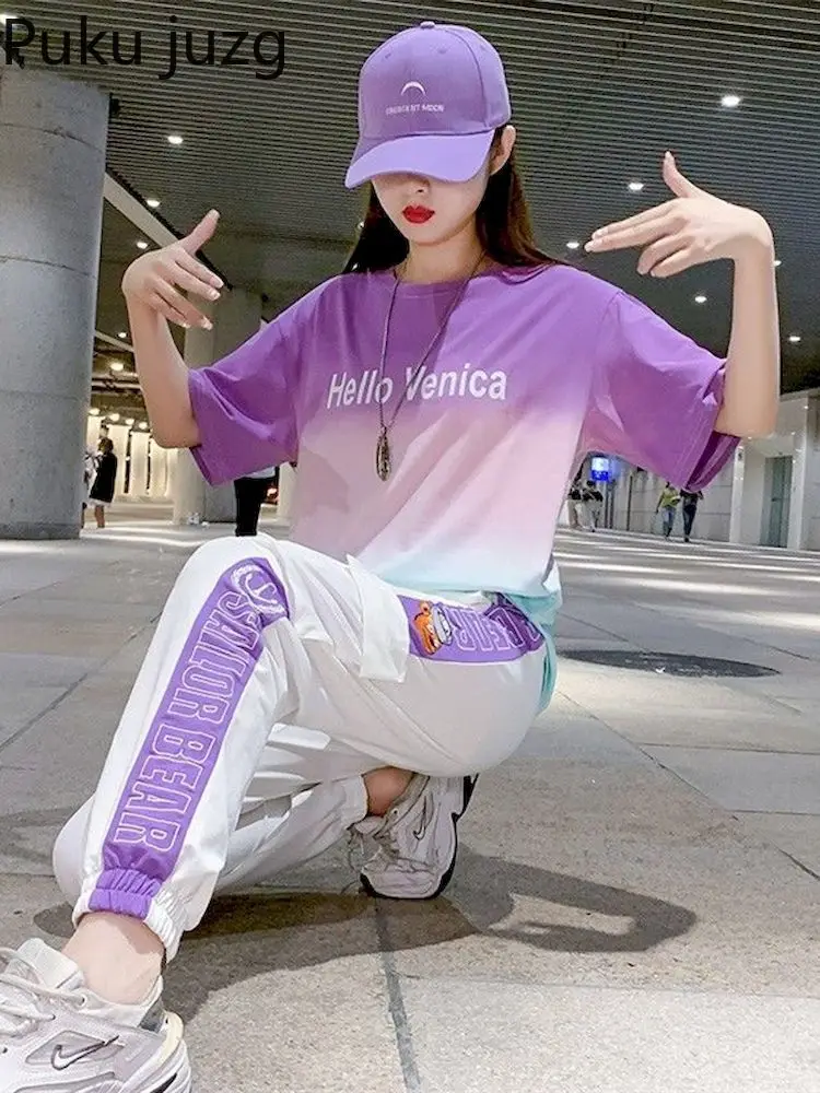 Puku Juzg Sportswear Fashion Short-sleeved Gym Top Sports Trousers Running Suit Women's Workout Clothes 2-piece 2022 Summer New
Puku Juzg Sportswear Fashion Short-sleeved Gym Top Sports Trousers Running Suit Women's Workout Clothes 2-piece 2022 Summer New