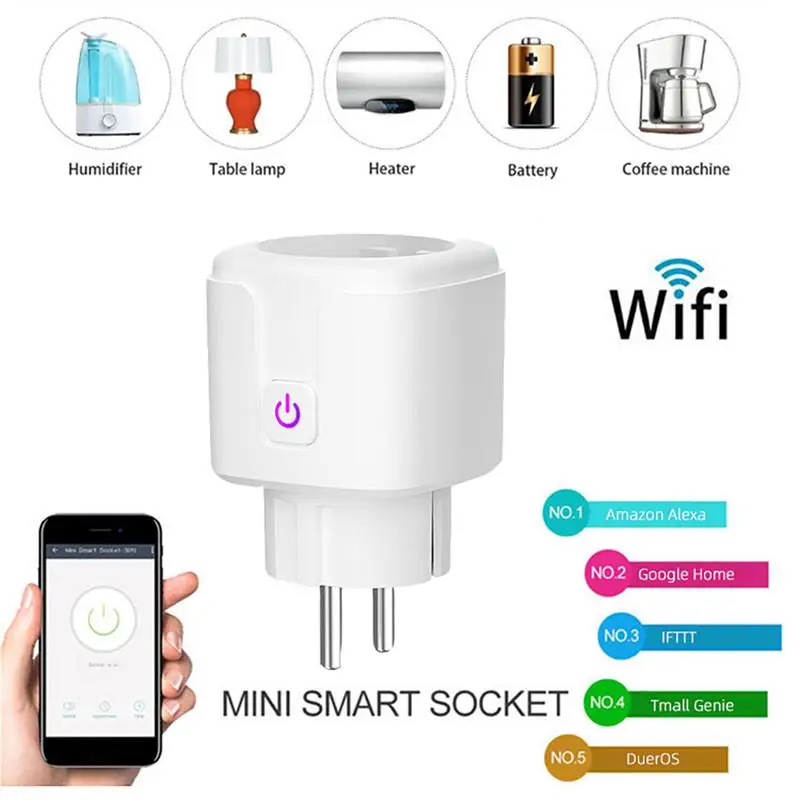 EU Plug Smart Power Outlet 10A WiFi Wireless Control Tuya Switch Portable Travel Sharing Electronic Socket with Indicator
EU Plug Smart Power Outlet 10A WiFi Wireless Control Tuya Switch Portable Travel Sharing Electronic Socket with Indicator