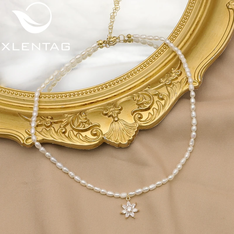 Xlentag Shining Hexagon Snowflakes Zircon Natural Freshwater Pearls Women's Necklace Simple Fashion Popular Wedding Jewelry
Xlentag Shining Hexagon Snowflakes Zircon Natural Freshwater Pearls Women's Necklace Simple Fashion Popular Wedding Jewelry