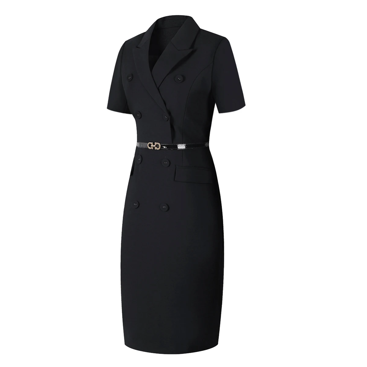 Деловое платье во французском стиле, черное приталенное облегающее платье с юбкой до бедер, Комбинезоны для работы с клиентами в полевых условиях, летнее официальное платье с коротким рукавом
Деловое платье во французском стиле, черное приталенное облегающее платье с юбкой до бедер, Комбинезоны для работы с клиентами в полевых условиях, летнее официальное платье с коротким рукавом