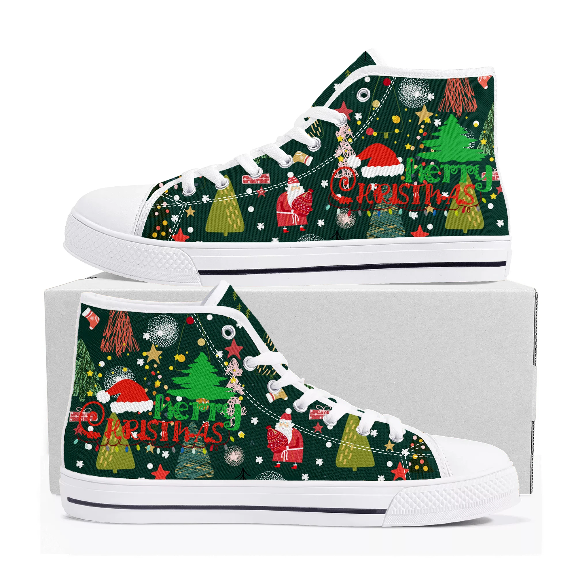 

Merry Christmas Gift High Top Sneakers Mens Womens Teenager High Quality Canvas Sneaker Comics Manga Couple Customized Shoes