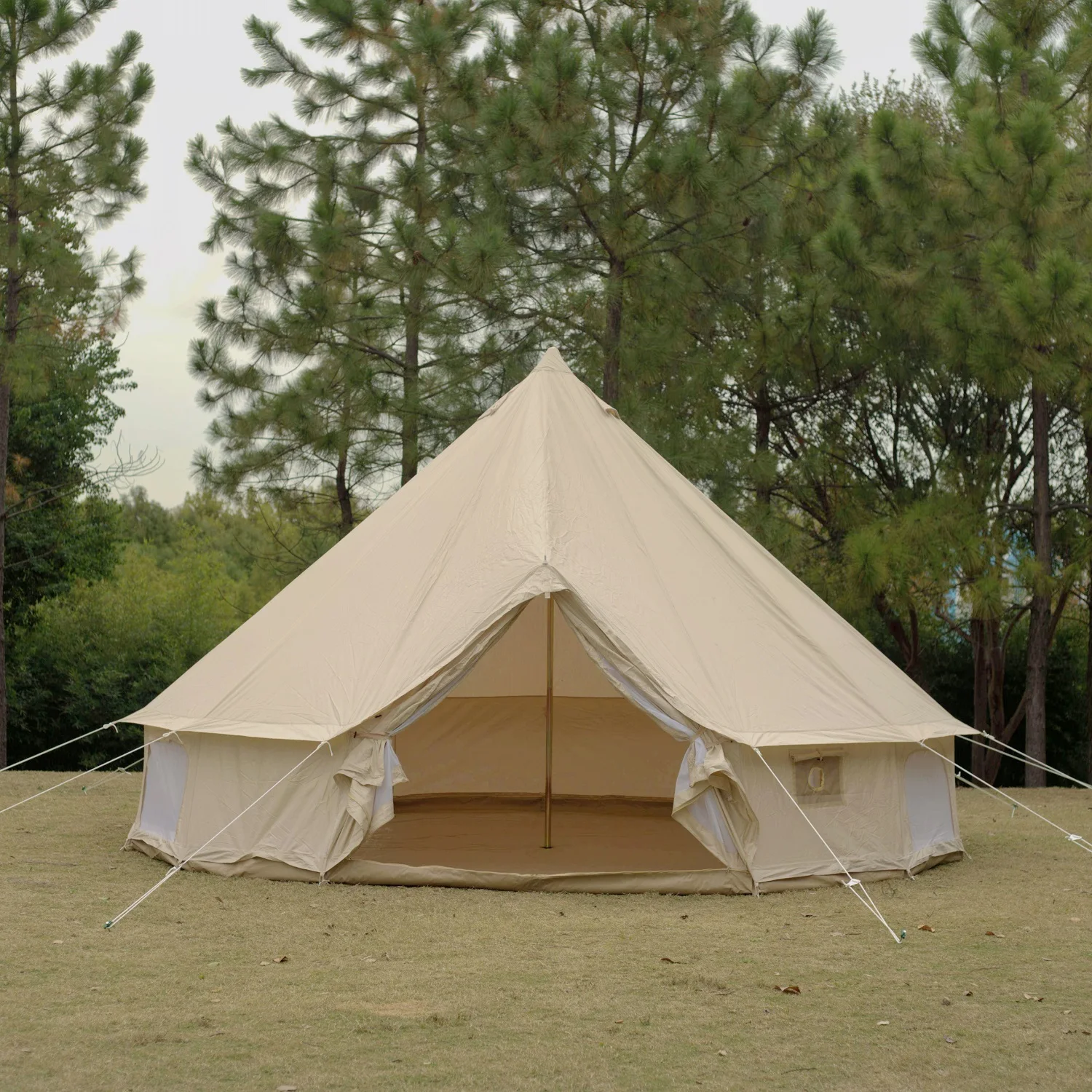 

Remaco New Design 3M/4M/5M/6M Outdoor Camping Luxury Yurt Zelt Glamping 4 Season 5-12 Persons Family Canvas Cotton Bell Tent