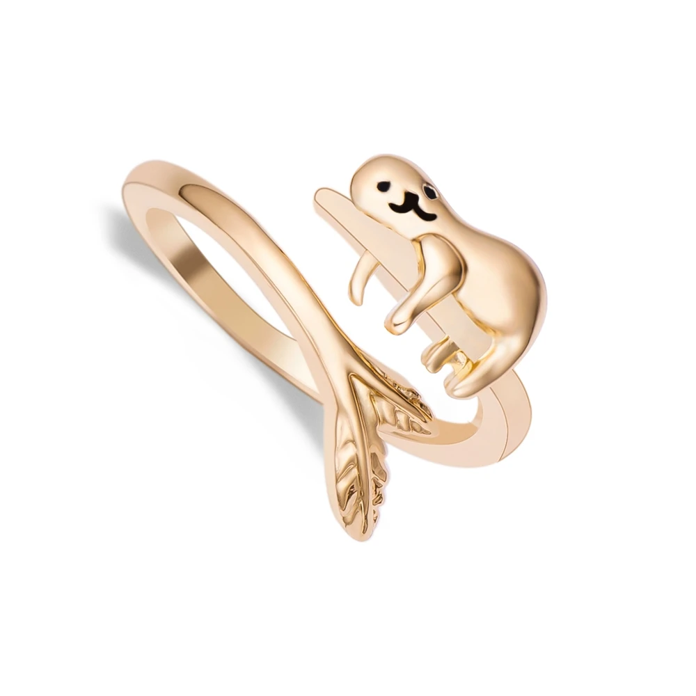 Lovely Sloth Gold Color Metal Wedding Ring Fashion Trend Animal Series Jewelry Collection Ring Gift for Women Girls
Lovely Sloth Gold Color Metal Wedding Ring Fashion Trend Animal Series Jewelry Collection Ring Gift for Women Girls